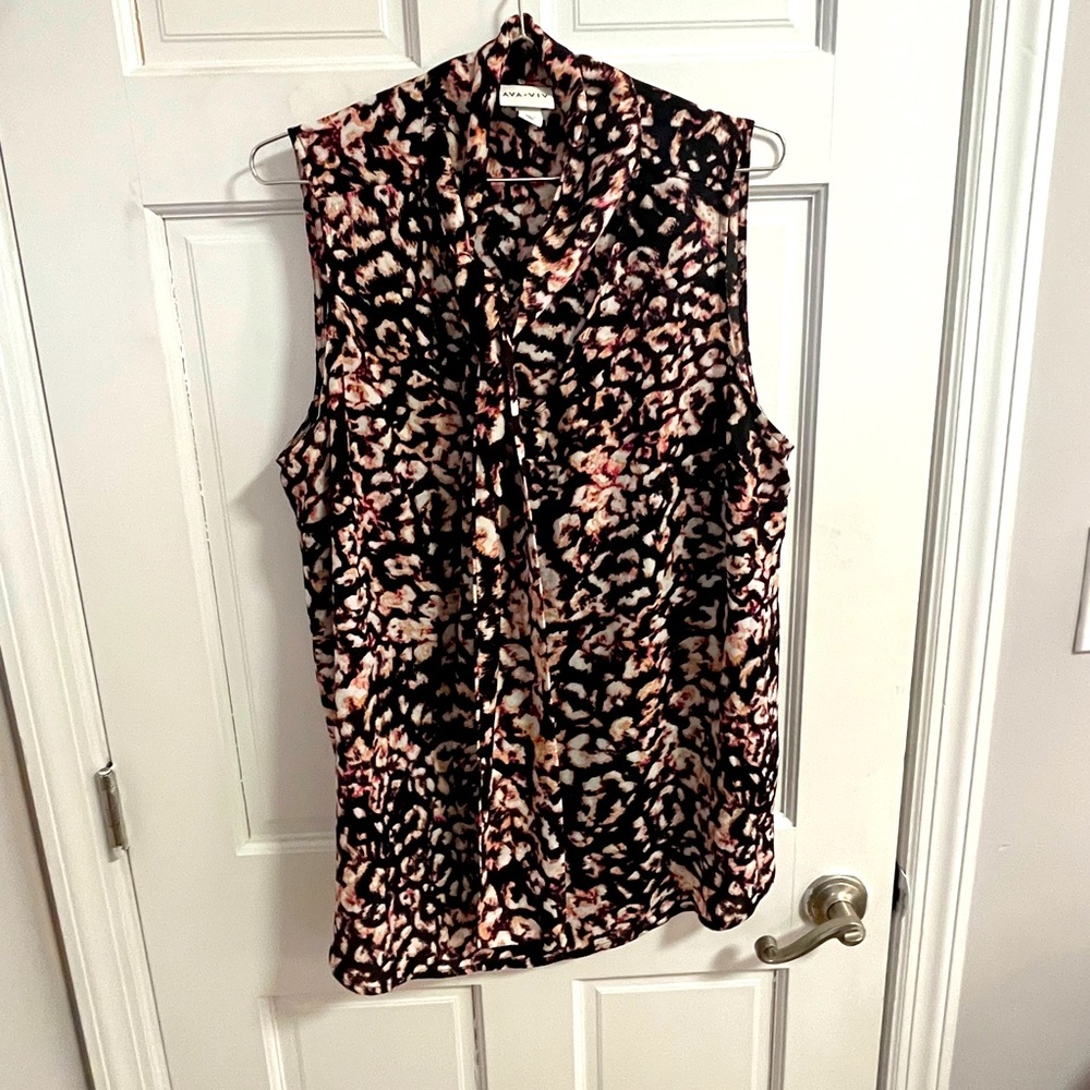 Ava & Viv Sleeveless Blouse with Tie